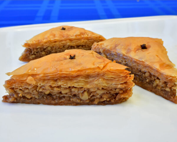 Traditional Greek walnut baklava from Glyka Sweets
