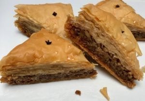 Traditional Greek walnut baklava from Glyka Sweets