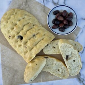 Lagana Bread - with Kalamata olives